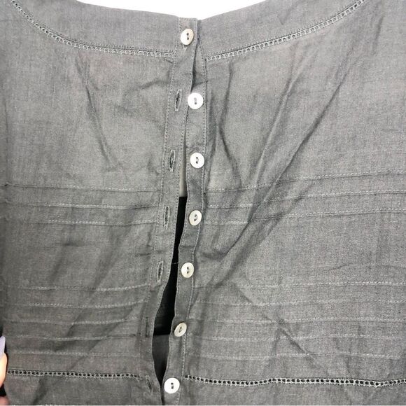 SUNDANCE | NEW Black 100% Ramie Midi Dress Eyelet Accents & Slip Women’s Size 16 - Picture 8 of 8